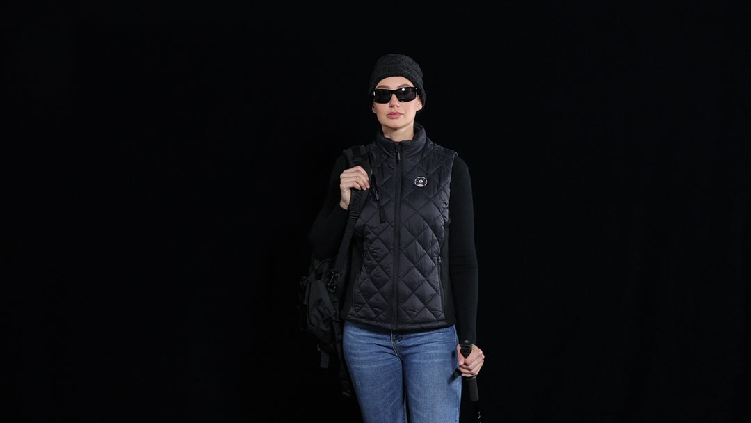 Women’s Heated Quilted Vest with APP Control & 10000mAh Battery Pack
