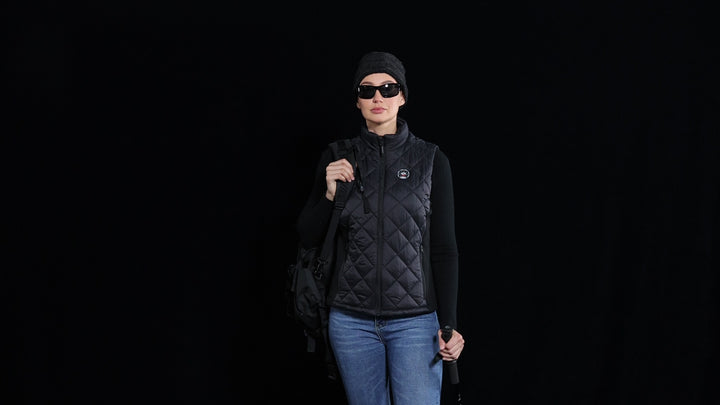 Women’s Heated Quilted Vest with APP Control & 10000mAh Battery Pack