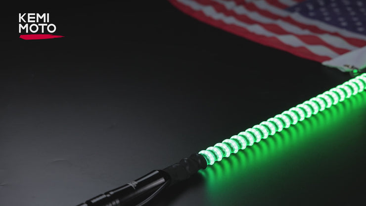 DREAMIZER 2PCS 3ft COB LED Whip Lights with Spring Base, Whip Light with App & Remote Control, Spiral RGB Chasing Lighted Whips with Rocker Switch, Music Whip Light for UTV ATV SXS