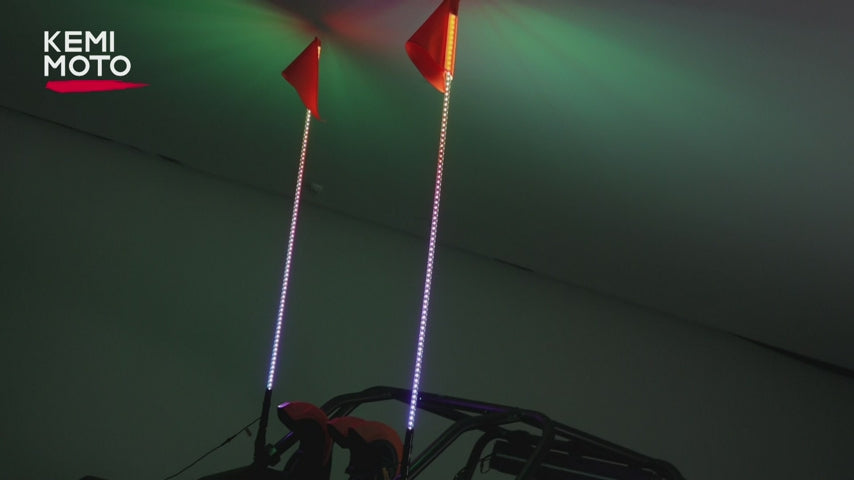 2PCS 5FT UTV Whip Lights with Spring Bases