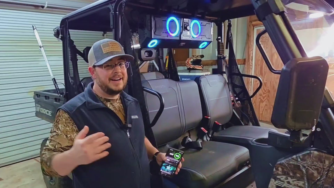 Midnight 90 Roof Soundbar For Can-am Polaris UTV Bluetooth 10 Speakers RGB Lights IP66 Waterproof Dustproof