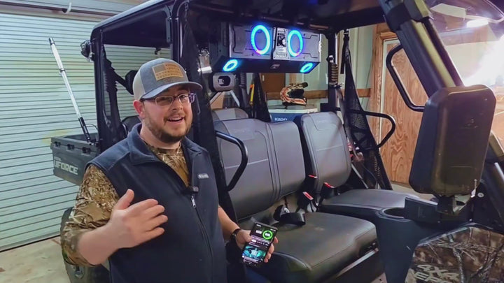 Midnight 90 Roof Soundbar For Can-am Polaris UTV Bluetooth 10 Speakers RGB Lights IP66 Waterproof Dustproof