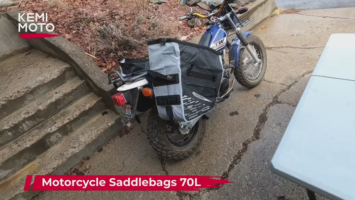 70L Waterproof Saddlebags for Adventure Touring Street Bike Dual Sport Bike