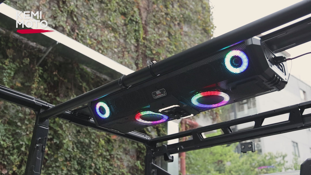 34.25" Soundbar For Can-am Polaris UTV Bluetooth Speaker with Dual Subwoofers, IP66 Waterproof 10-Speaker System