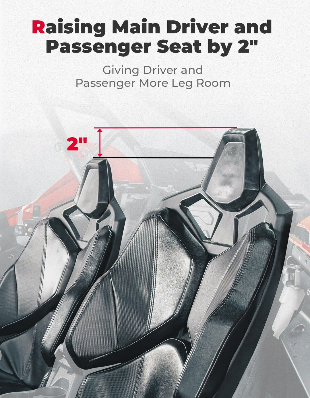 8PCS Seat Risers Spacers 2'' Lift Kit for Polaris RZR PRO XP 2-Seat - Kemimoto