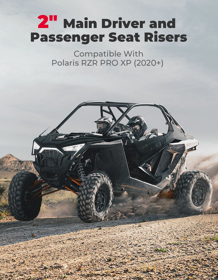 8PCS Seat Risers Spacers 2'' Lift Kit for Polaris RZR PRO XP 2-Seat - Kemimoto