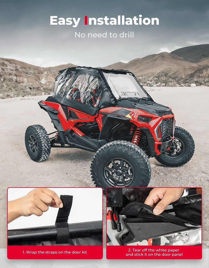 Soft Upper Door Cab Enclosure Set for Polaris RZR XP 1000 2014-2023