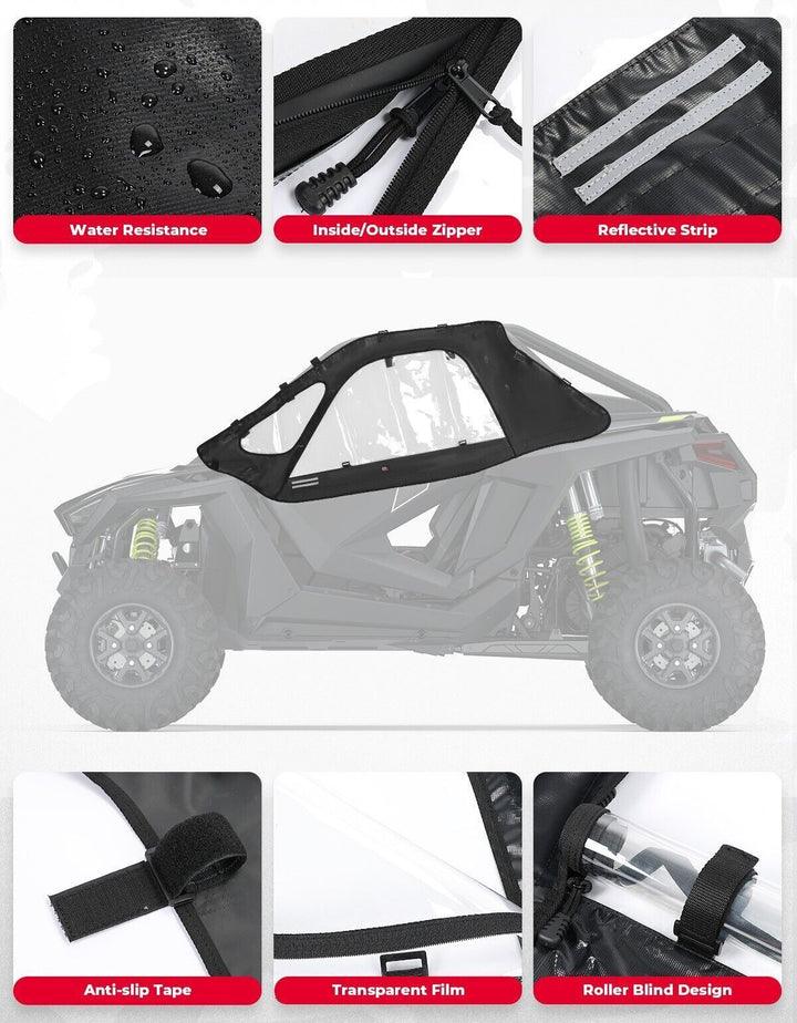 Upgraded Soft Upper Door Cab Enclosure for Polaris RZR PRO XP 2020-2023 - Kemimoto