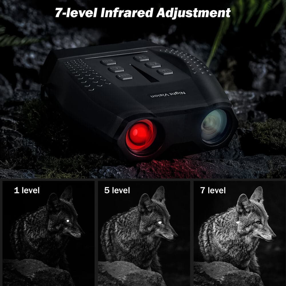 Digital Night Vision Goggles, 1900ft Viewing Range, 7 IR Levels, 1080P Video, 2.5''TFT - Kemimoto