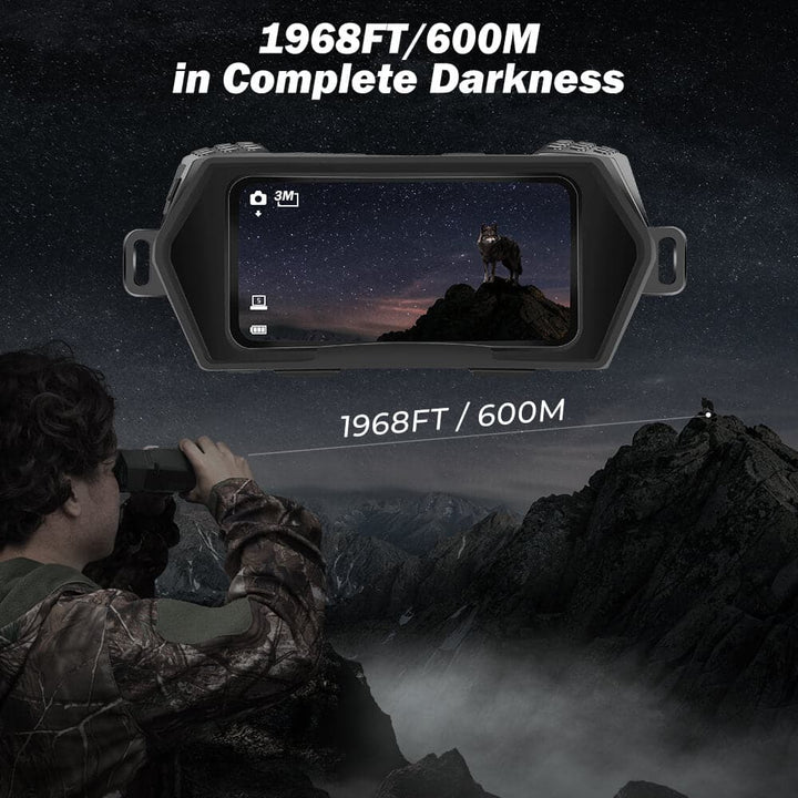 Digital Night Vision Goggles, 1900ft Viewing Range, 7 IR Levels, 1080P Video, 2.5''TFT - Kemimoto