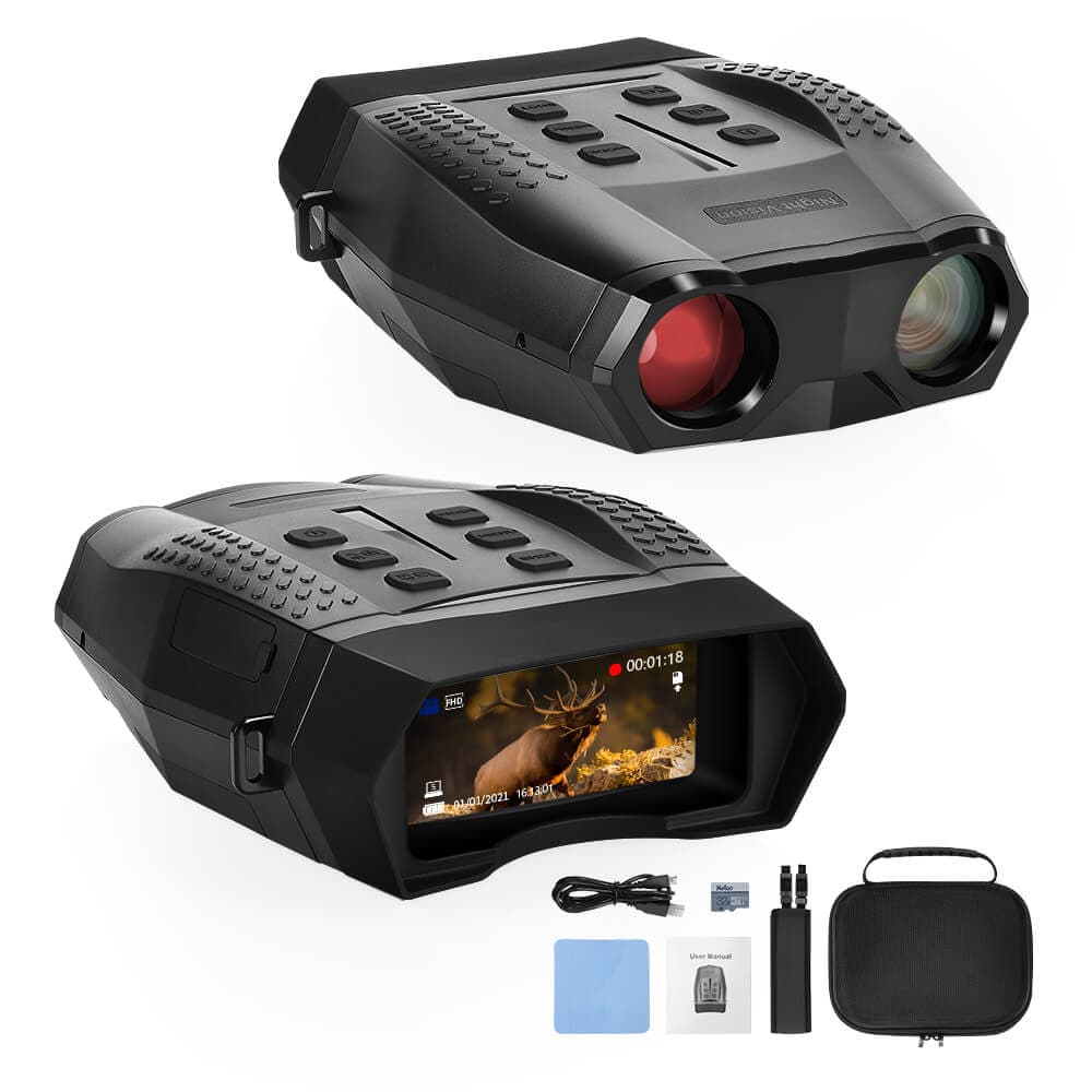 Digital Night Vision Goggles, 1900ft Viewing Range, 7 IR Levels, 1080P Video, 2.5''TFT - Kemimoto