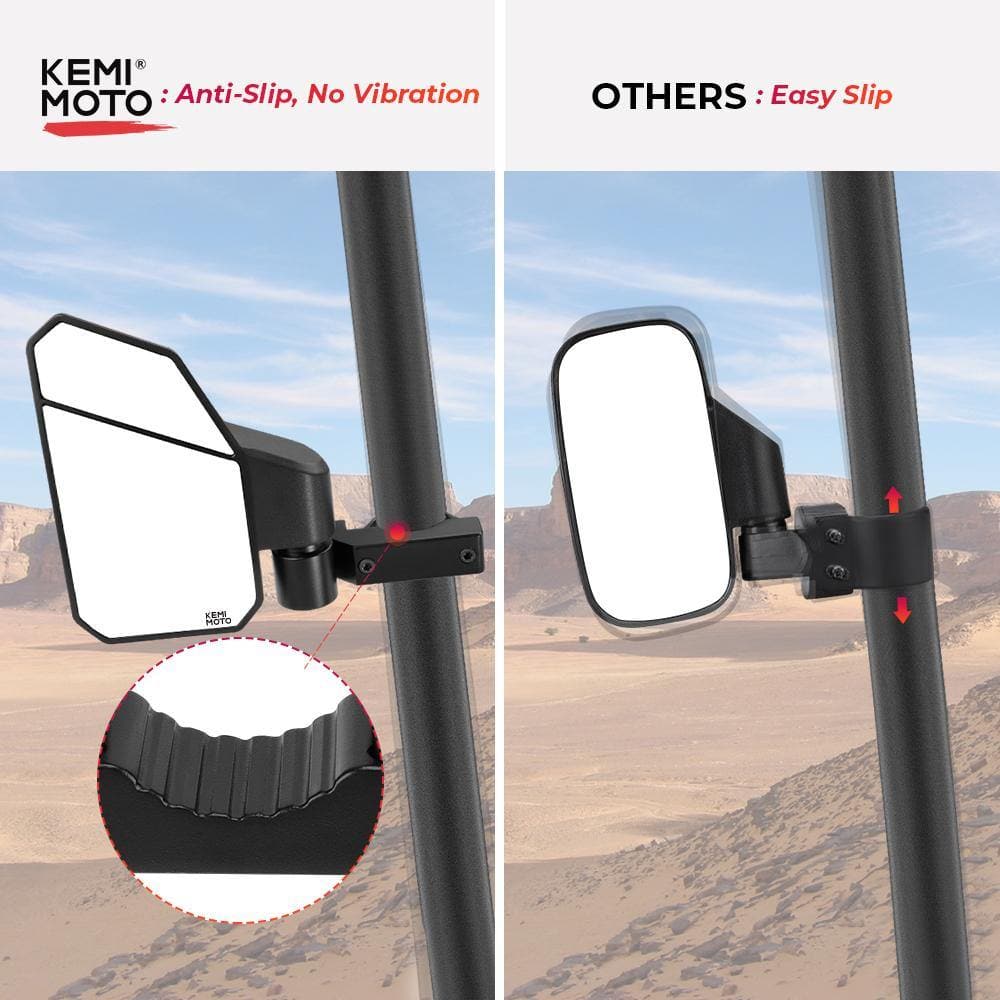 UTV 1.6"-1.875" Adjustable Rear View Side Mirror - KEMIMOTO