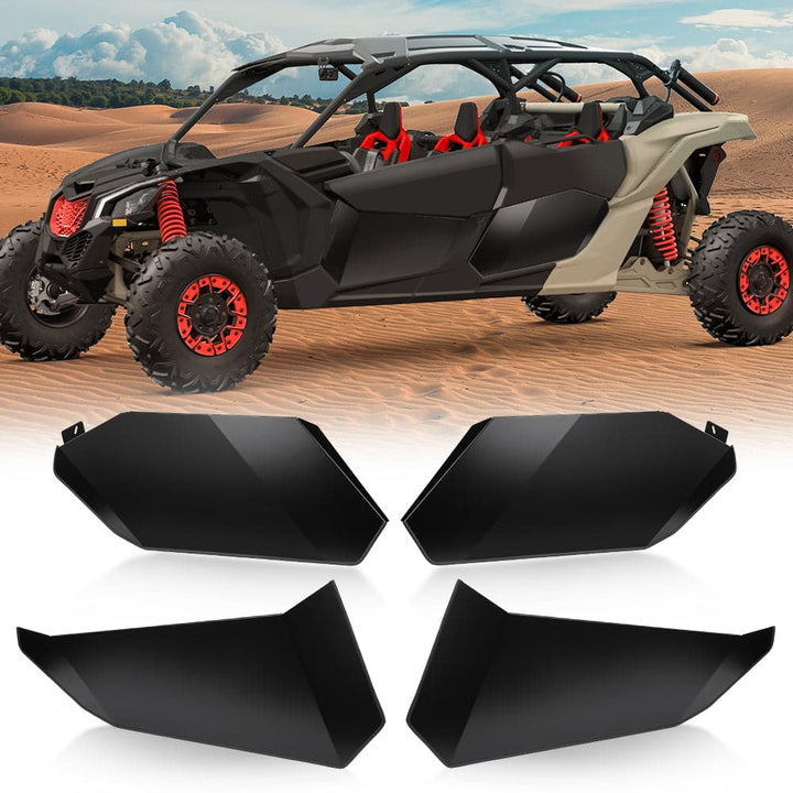 Can Am Maverick X3 Max Lower Door Panel Inserts Aluminum Half Doors Front and Rear Door Panels (4 Doors) - KEMIMOTO