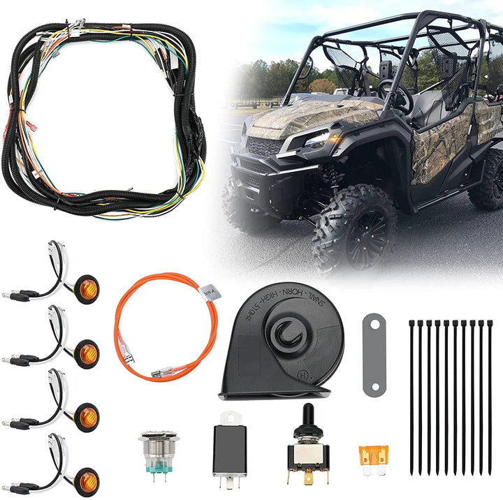 Polaris Ranger XP 1000/ Crew Turn Signal Kit & Side Mirrors & Seat Cover - Kemimoto