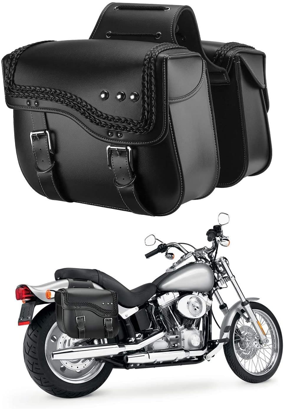 Motorcycle Synthetic Leather Side Bags - KEMIMOTO