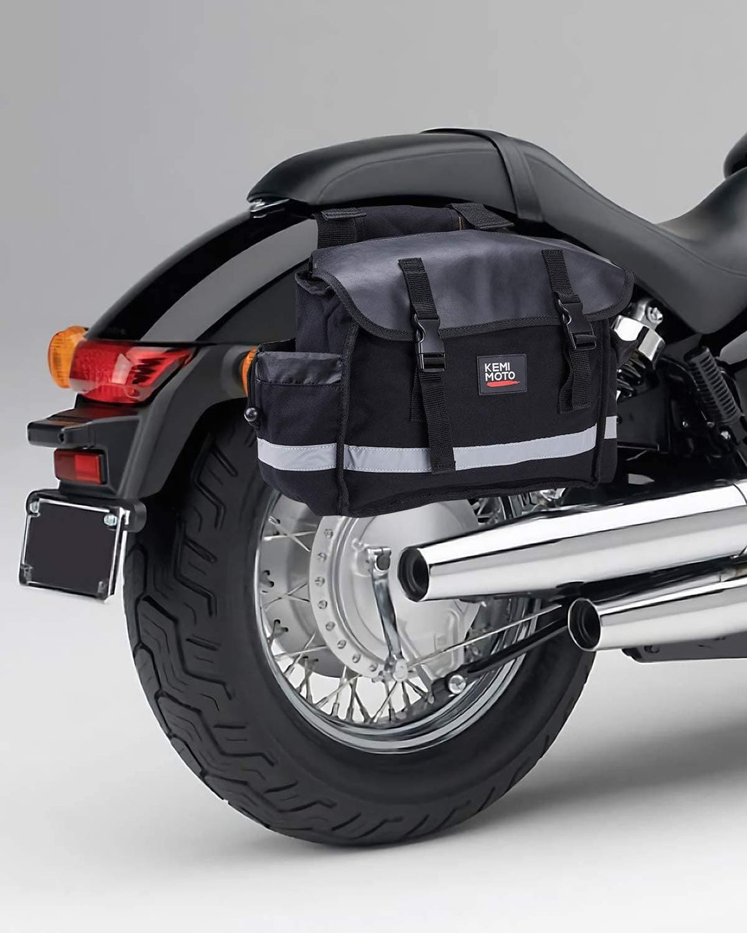 KEMIMOTO Bolsa seca para motocicleta de 50 litros, bolsa impermeable con  correas de montaje y bolsillos exteriores, bolsa de equipaje para