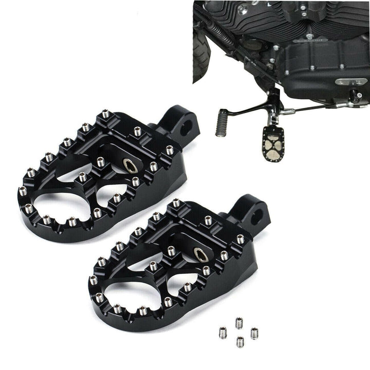 CNC Wide Foot Pegs Foot Rests for Harley - KEMIMOTO