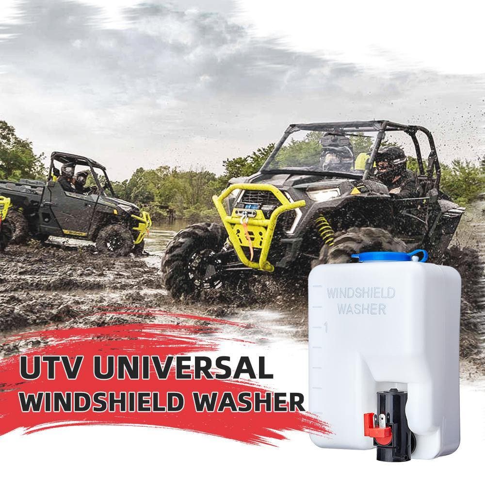 1.5L Universal Car Windshield Washer Pump Reservoir Bottle Kit - KEMIMOTO