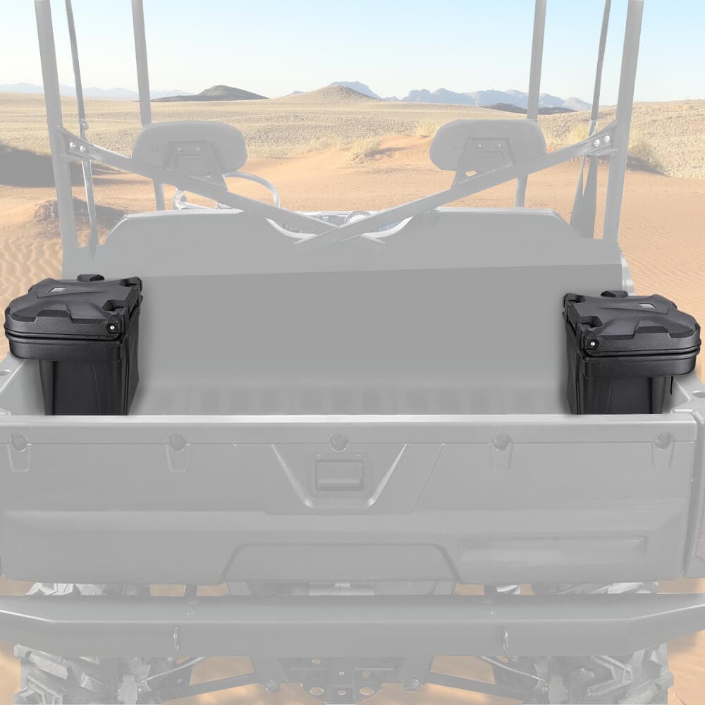 Polaris Ranger Adjustable Break Away Side Mirrors & Cargo Storage Device Tool Box - KEMIMOTO