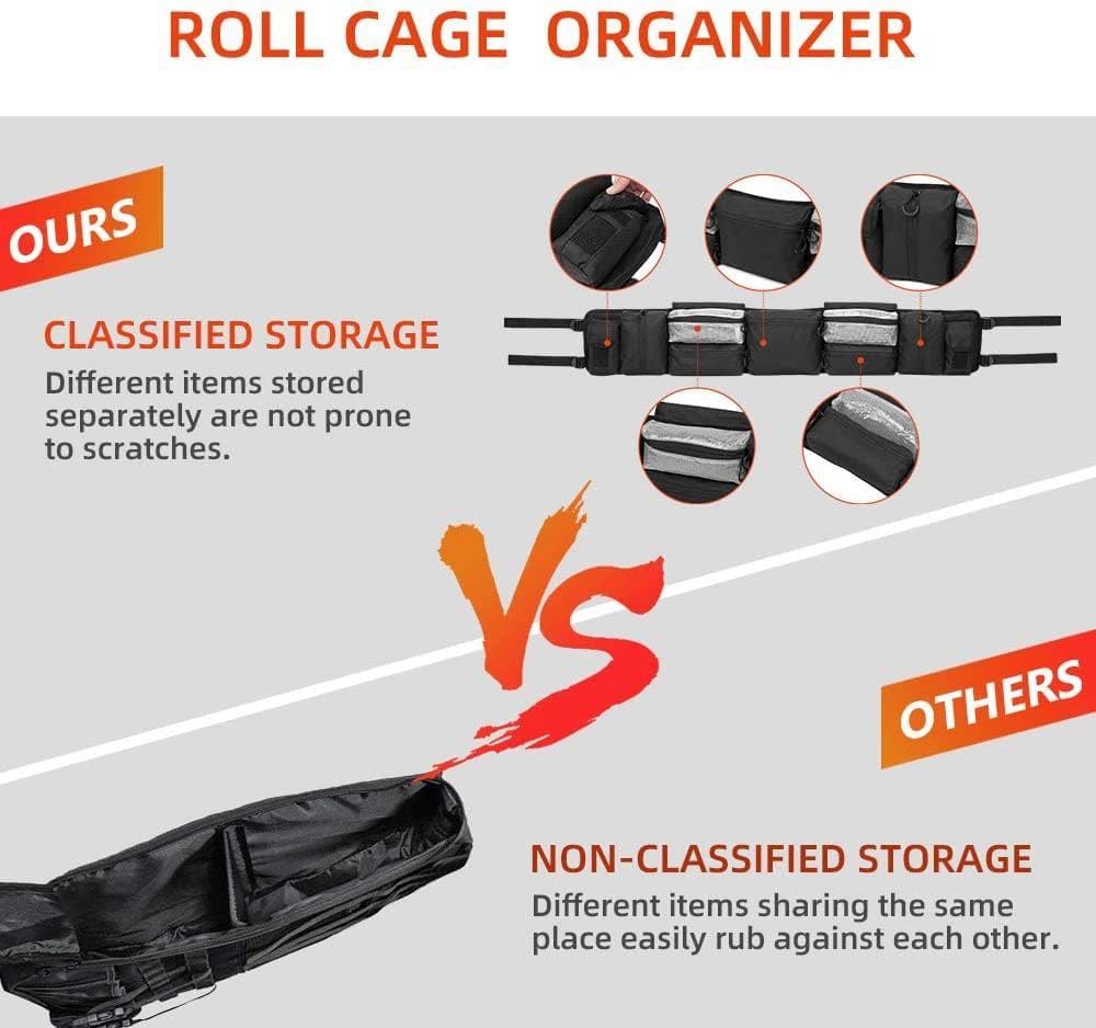 Polaris Ranger RZR UTV Roll Cage Organizer Storage Bag Honda Pioneer Universal Storage Bag - KEMIMOTO