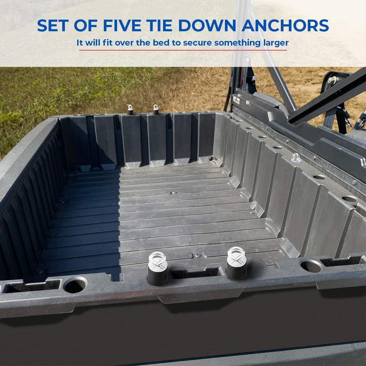 Polaris Ranger 2020+ /General 2" Tie Down Anchors, Set of 6 Lock and Ride Type Anchors - KEMIMOTO