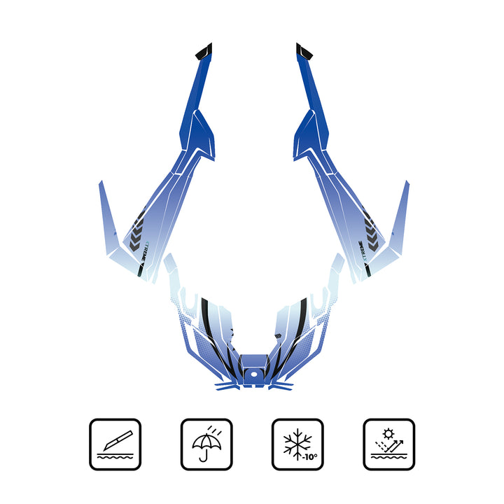 Sky Blue Wraps Graphics Compatible With Polaris RZR PRO XP - Kemimoto