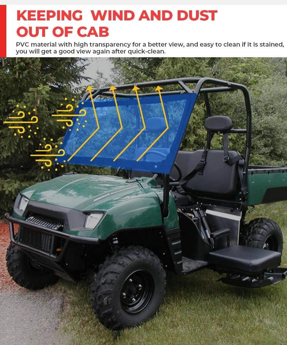 Kawasaki Mule2500/3000 & Polaris Ranger Front Mule Instant Windshield - KEMIMOTO