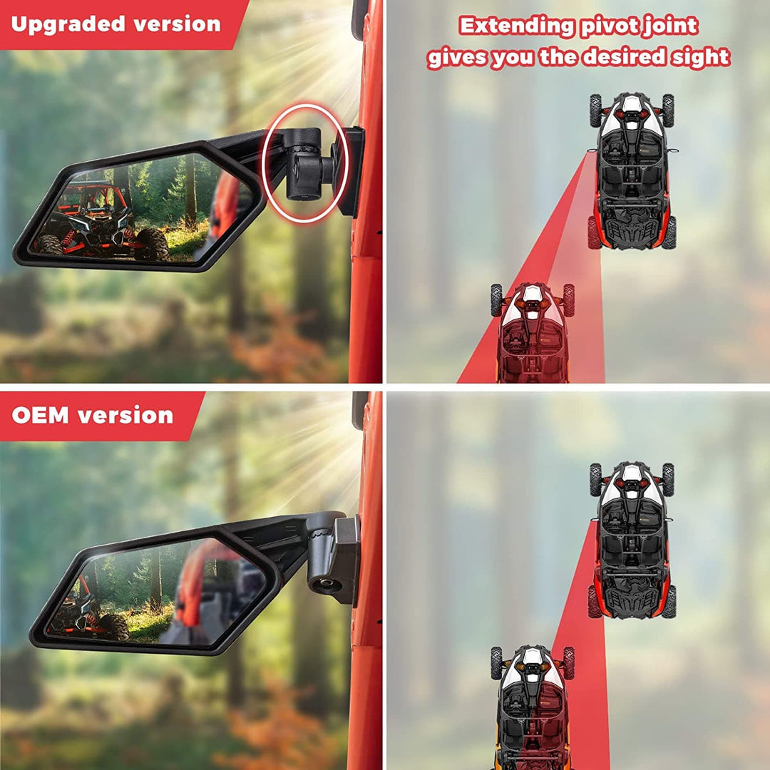 Upgraded Can Am Maverick X3 Max UTV Side View Mirror 2017-2021 - Kemimoto