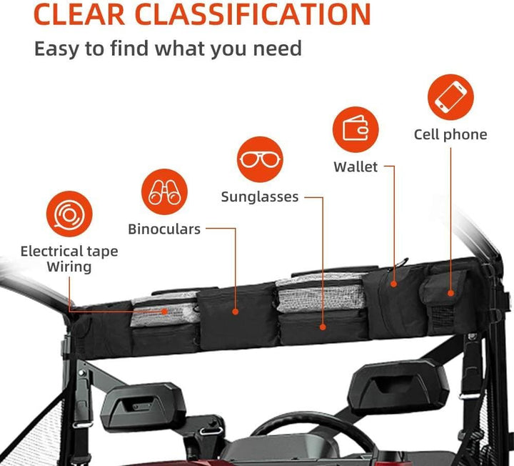 Polaris Ranger RZR UTV Roll Cage Organizer Storage Bag Honda Pioneer Universal Storage Bag - KEMIMOTO