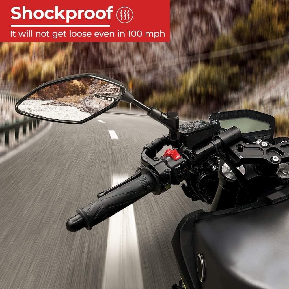 Universal 7/8" Handle Bar Mirrors For 2019 Honda Grom 125 MSX - Black Convex Motorcycle Mirrors