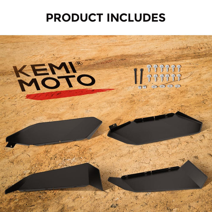 Can Am Maverick X3 Max Lower Door Panel Inserts Aluminum Half Doors Front and Rear Door Panels (4 Doors) - KEMIMOTO