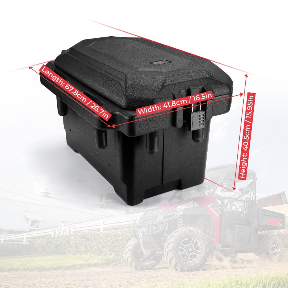 thumbnail image 2 of KEMiMOTO Lockable Cargo Storage Bed Box For Polaris Ranger & General - Fits 700/800/900/1000 XP & Crew Models (2013-2025) 2 of 5