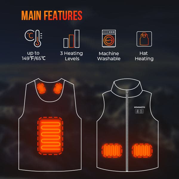 Rechargeable Heated Vest with Hunting Cap - KEMIMOTO