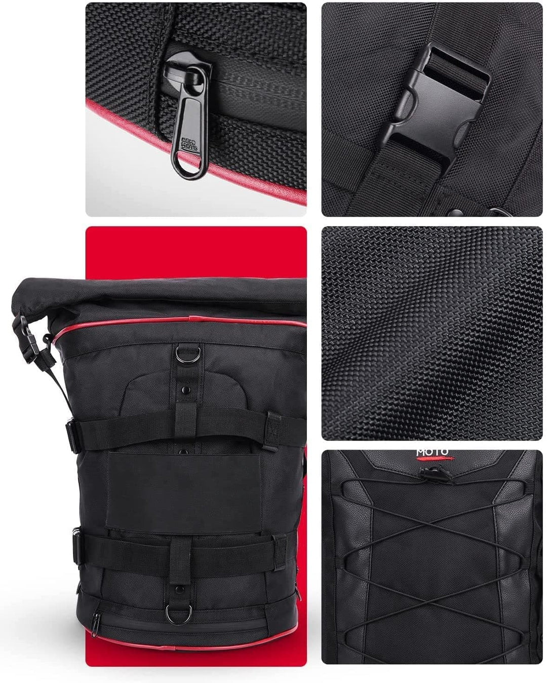 Waterproof Fiber leather Motorcycle Top Case Rear Back Seat Travel Bag  Universal