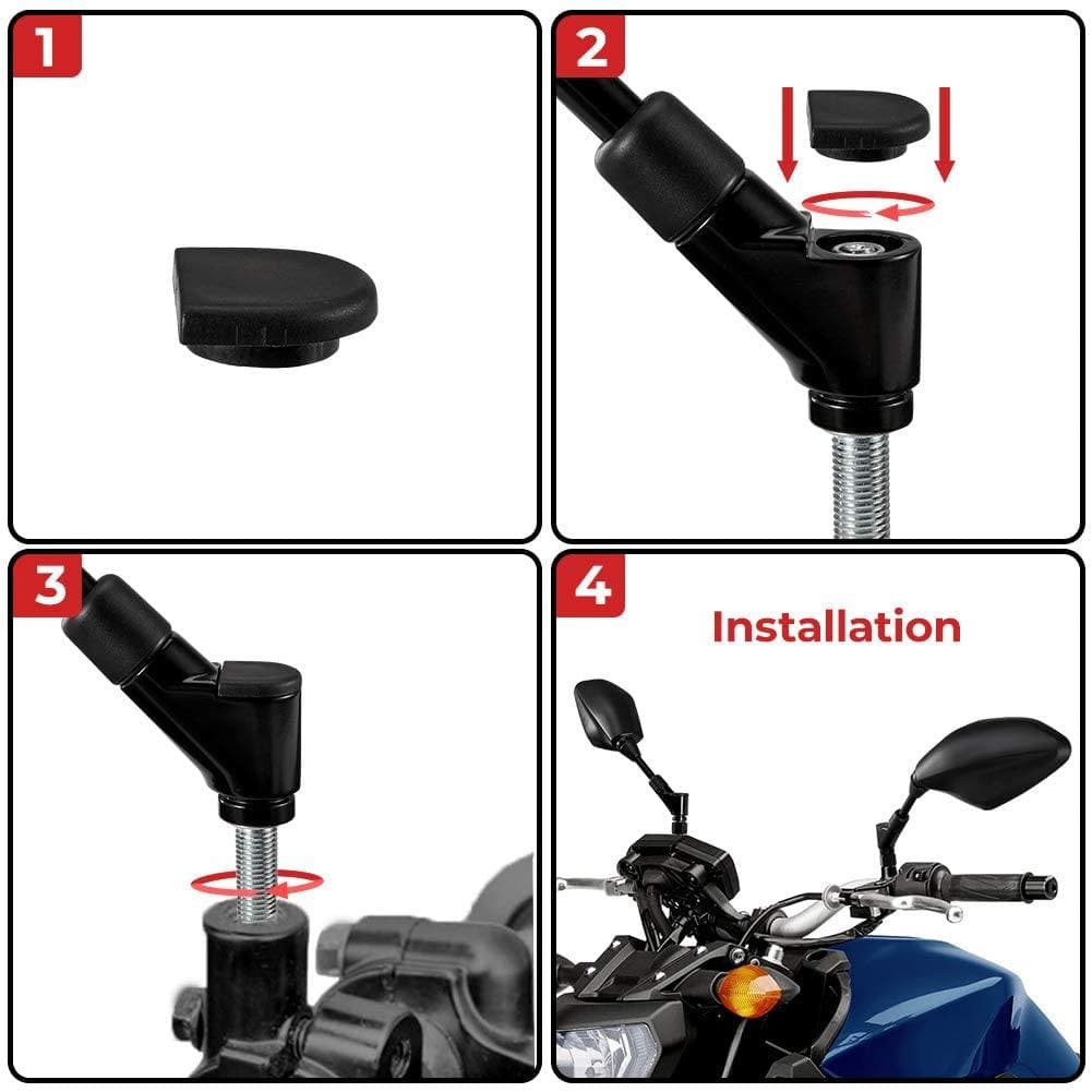 Motorcycle Universal Mirrors Rear View capable with 8MM 10MM - KEMIMOTO