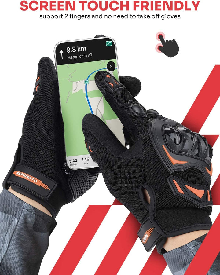 Motorcycle Touchscreen Breathable Motorbike Gloves - KEMIMOTO