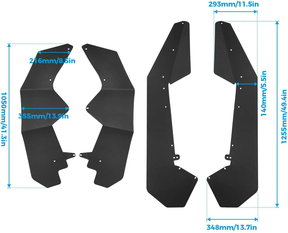 Fender Flares / Mud Flaps Kit For Polaris RZR PRO XP 2020-2022 - Kemimoto