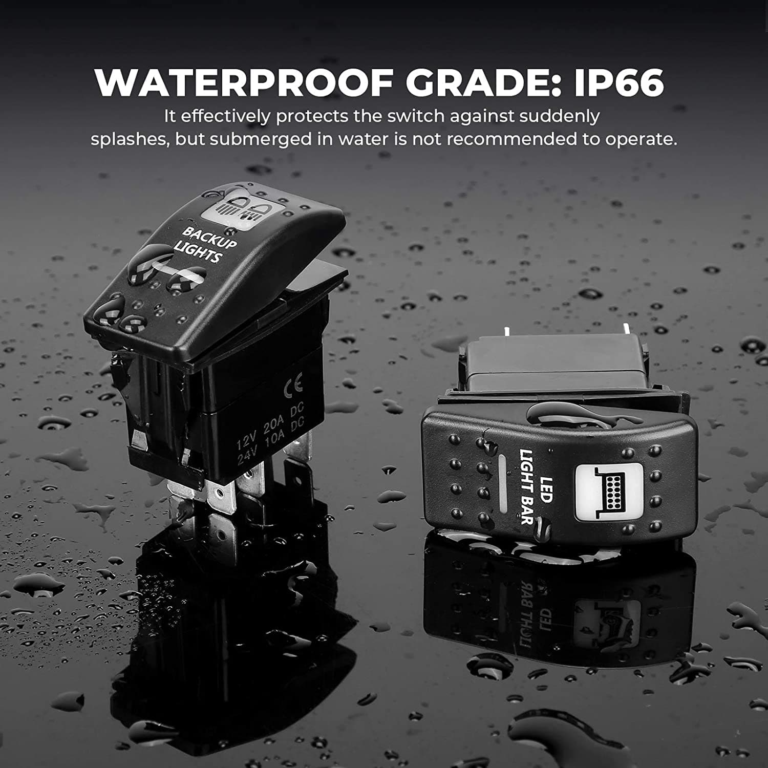 Blue Light Laser 5pin Toggle Rocker Switch ROOF LED LIGHT BAR For - Foto 7