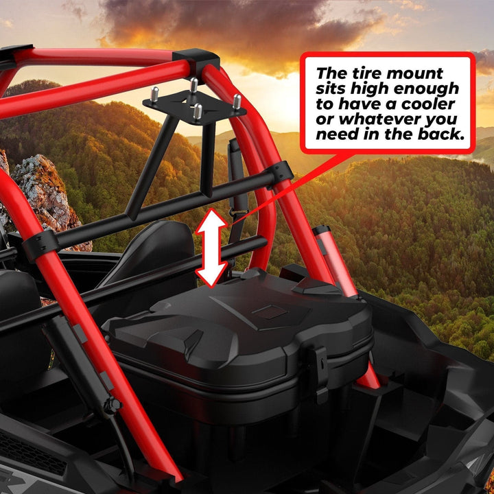 Polaris RZR XP 1000 Spare Tire Carrier Mount & Side Nerf Bars Rock Sliders - KEMIMOTO