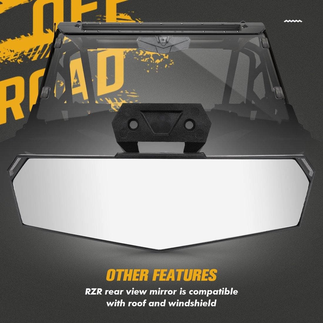 2020 Polaris RZR PRO XP / 4 Center Rear View Mirror - KEMIMOTO