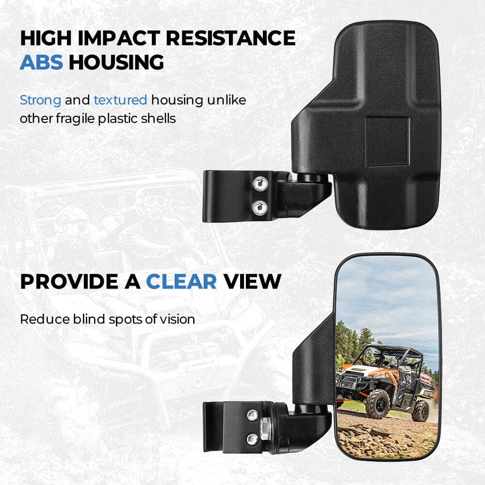 Polaris Ranger Adjustable Break Away Side Mirrors & 2