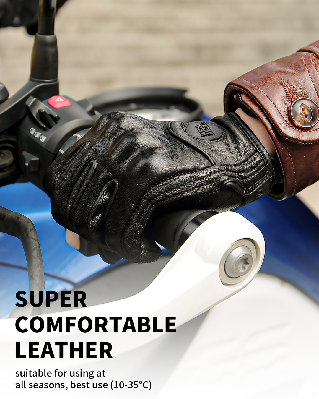Leather Motorcycle Gloves for Men and Women - Kemimoto