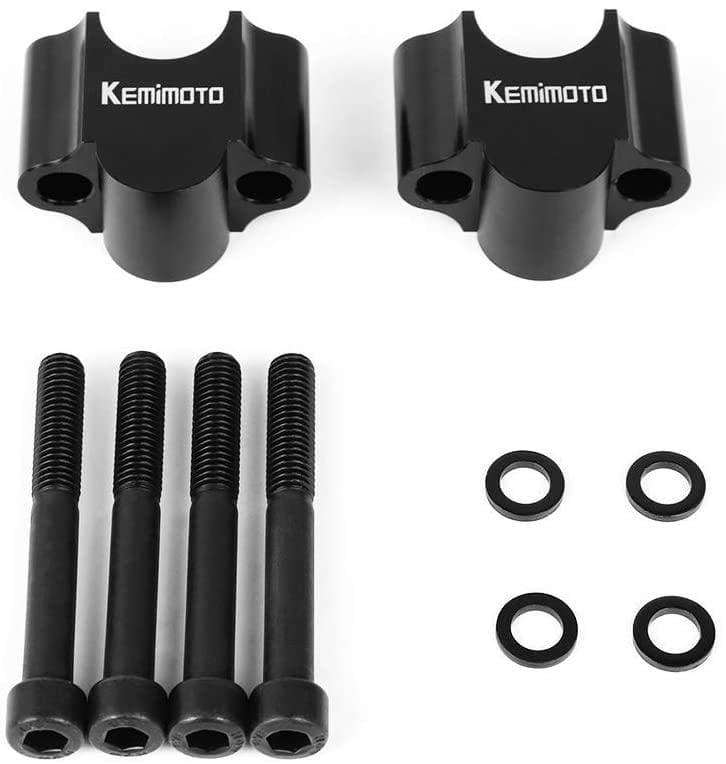 7/8" Handlebar Risers  30mm Height (Black) - KEMIMOTO