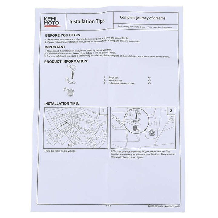 Upgrade UTV ATV Anchors Compatible with Polaris (Do Not Fit Ranger or General) - KEMIMOTO