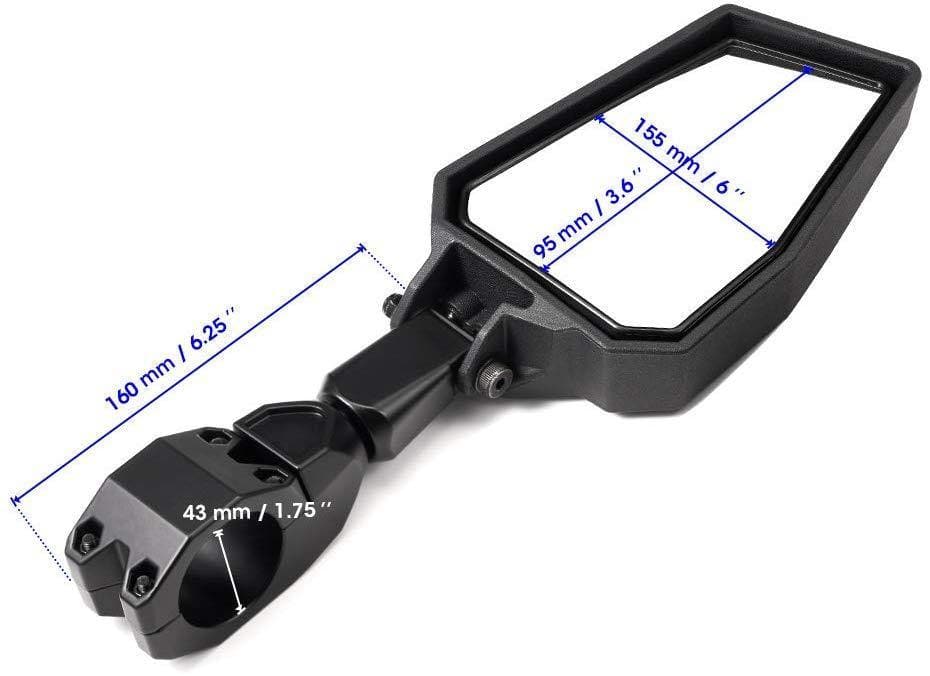 1.75" - 2"  Side Rear Mirrors  RZR Yamaha Adjustable - KEMIMOTO