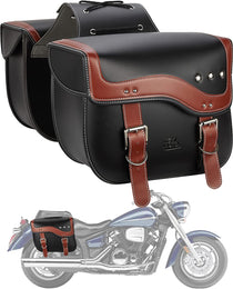 Motorcycles 30L Large Capacity PU Leather Saddle Bags - Kemimoto
