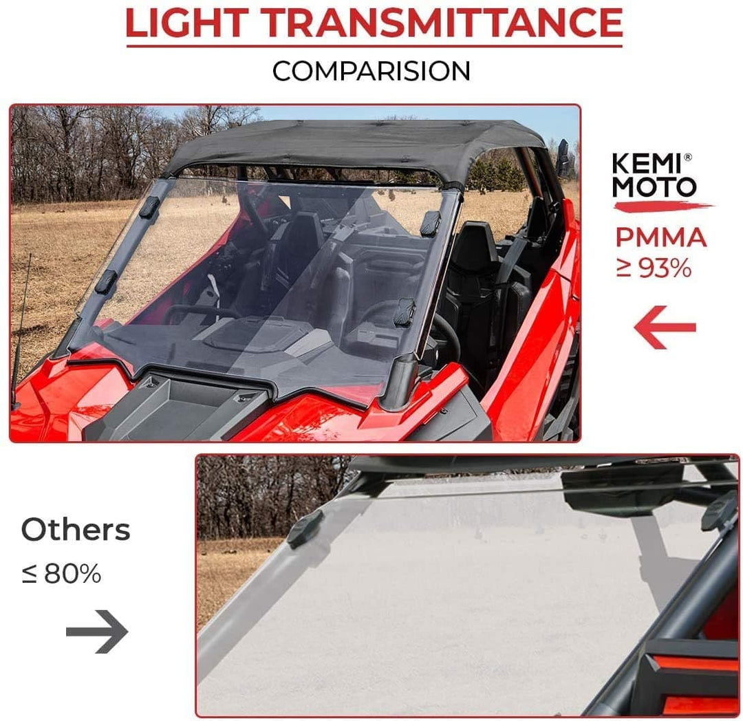 Polaris RZR PRO XP / 4 Scratch Resistant Full Windshield Clear for 2020+ (Only Ship to the USA) - KEMIMOTO