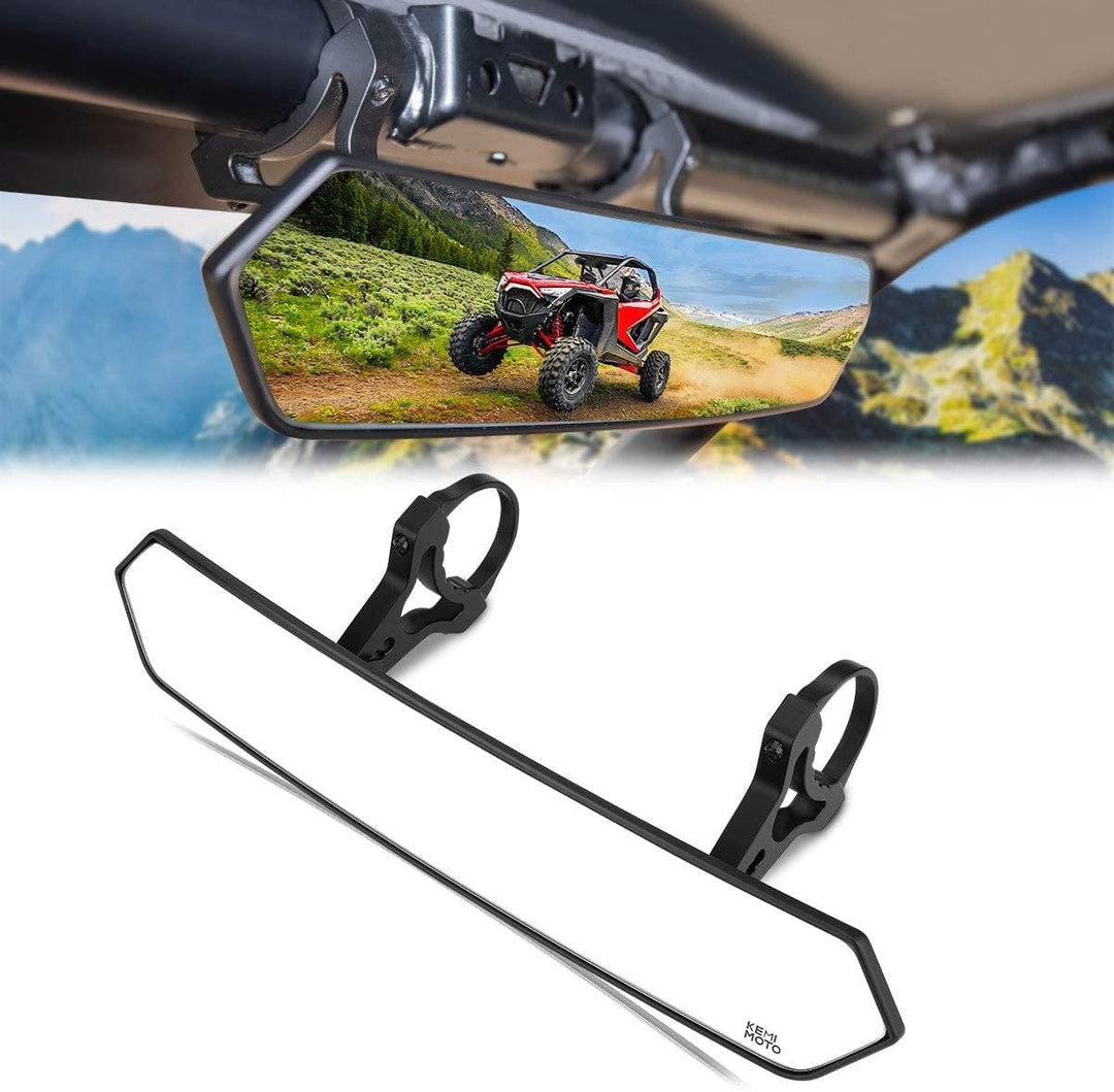 UTV 1.65"-2" Round Tube Adjustable Rear View Mirror & UTV 1.75" Round Tube Convex Side Mirror - Kemimoto