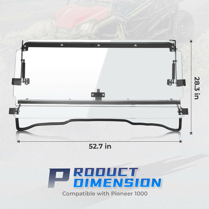 UTV 3-IN-1 Flip Windshield For 2016-2021 Honda Pioneer 1000 /1000-5 - KEMIMOTO