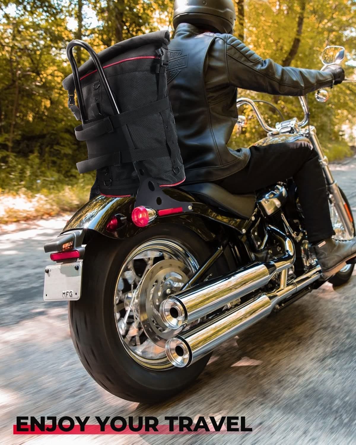 Round Motorcycle Sissy Bar Bag 96
